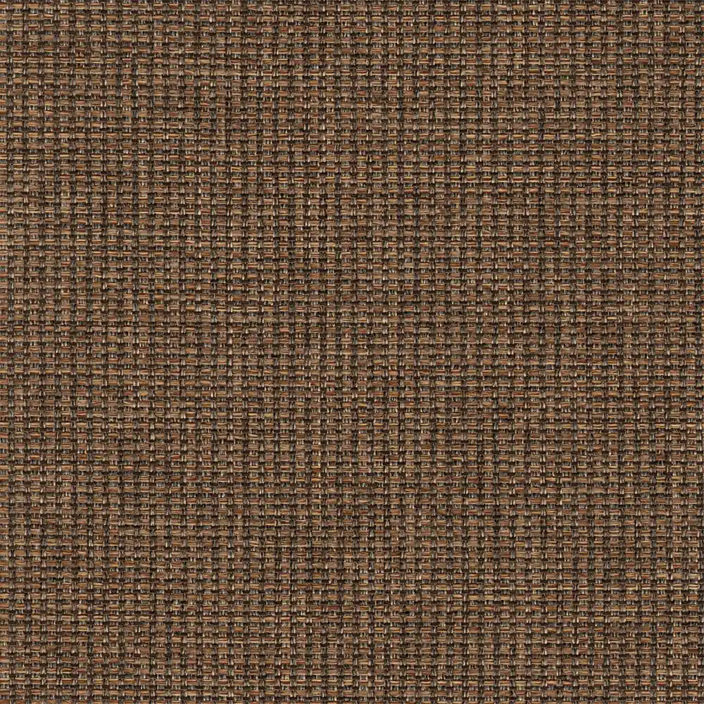 A close-up of a woven fabric texture in a chocolate colorway, showing the detailed horizontal ribbed pattern.