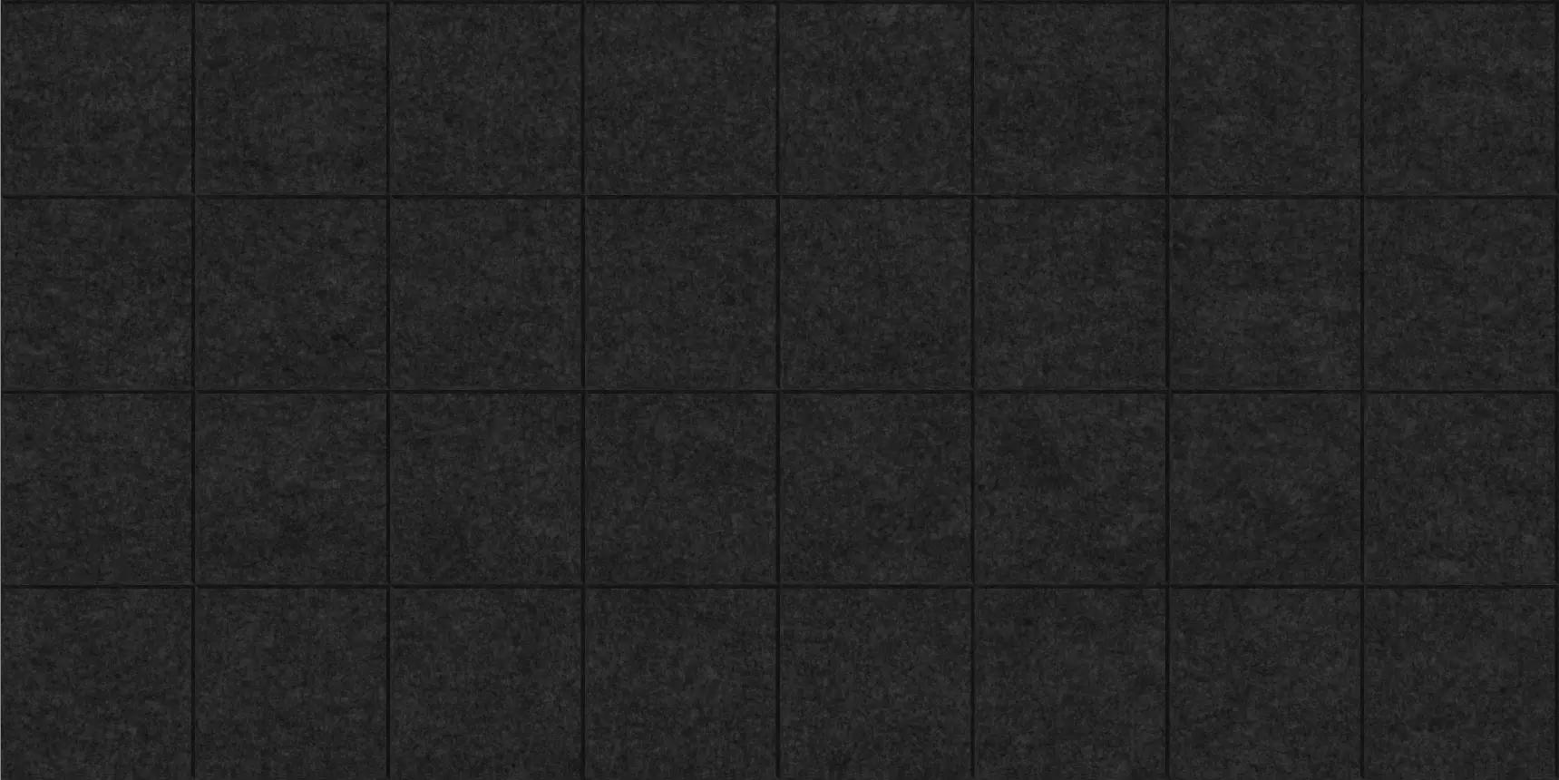 Black textured square acoustic panels arranged in a grid pattern.