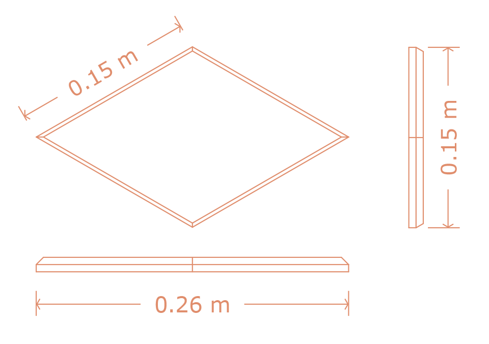 Rhombus Shape Acoustic Wall Panels dimension