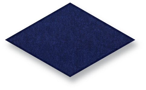 A navy, rhombus-shaped, modular building block toy