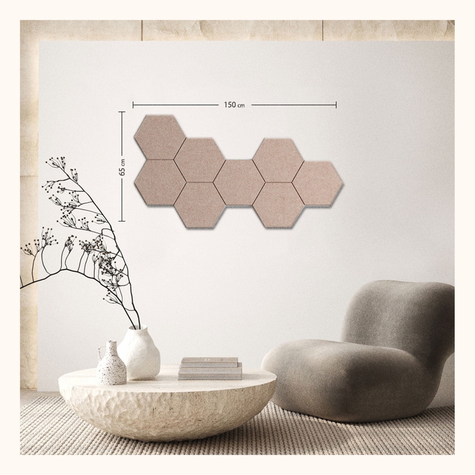 Honeycomb shape in mono color-Wall art - Lubad# product_name#