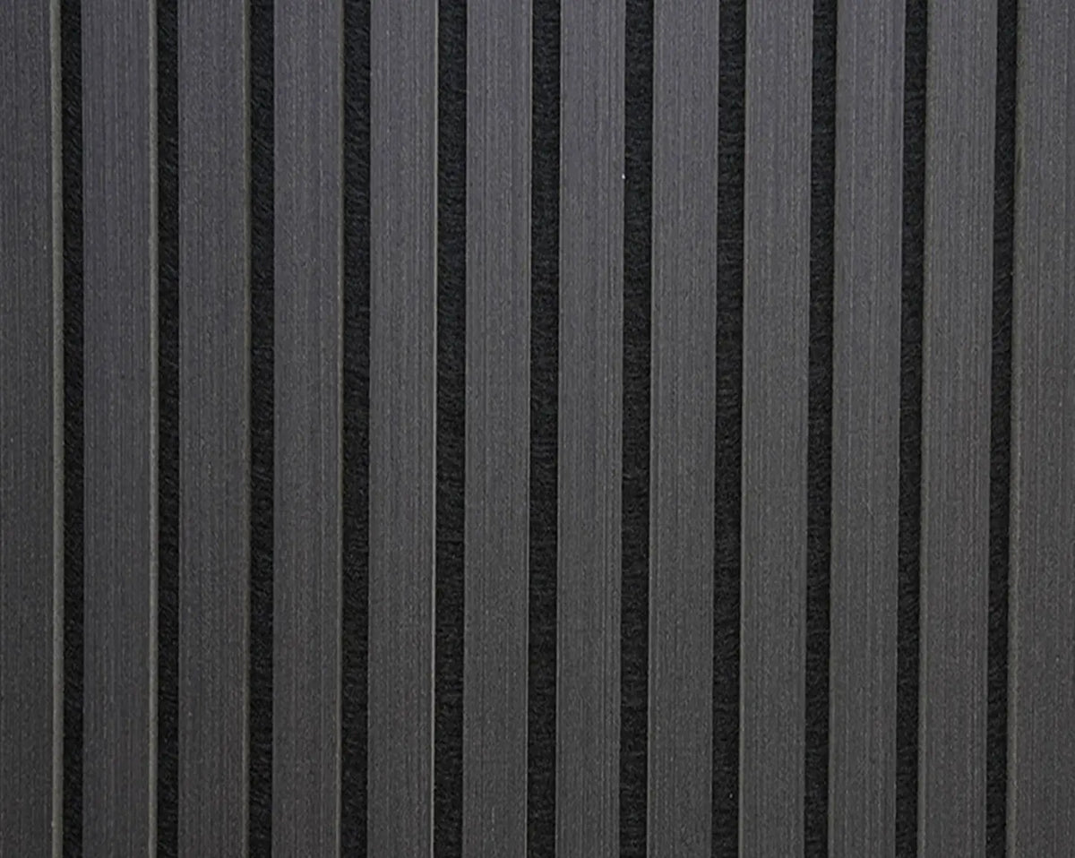 Dark gray and black vertical striped textured material with a brushed finish.