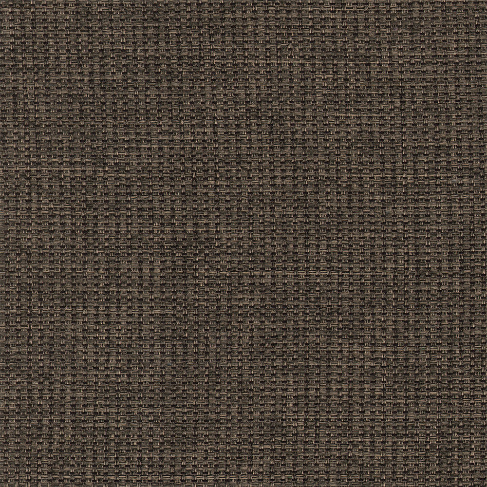 A close-up of a woven fabric texture in a dark brown color, showing the detailed weave pattern.