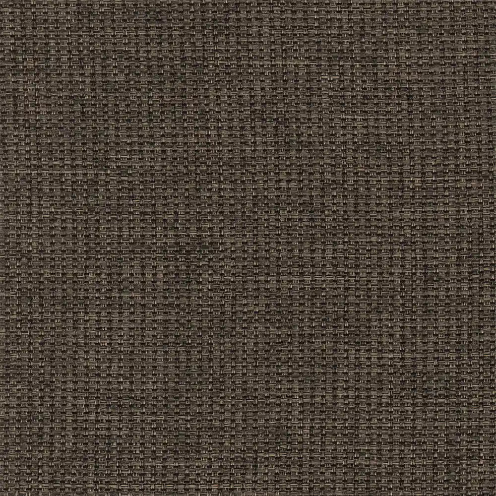 A close-up of a brown woven fabric texture with a subtle basketweave pattern.