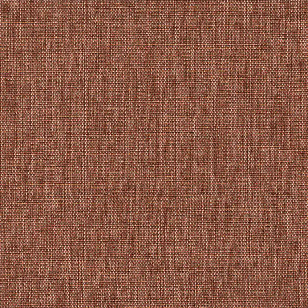 A close-up of a woven fabric texture in a rust colorway, showing the detailed horizontal ribbed pattern.