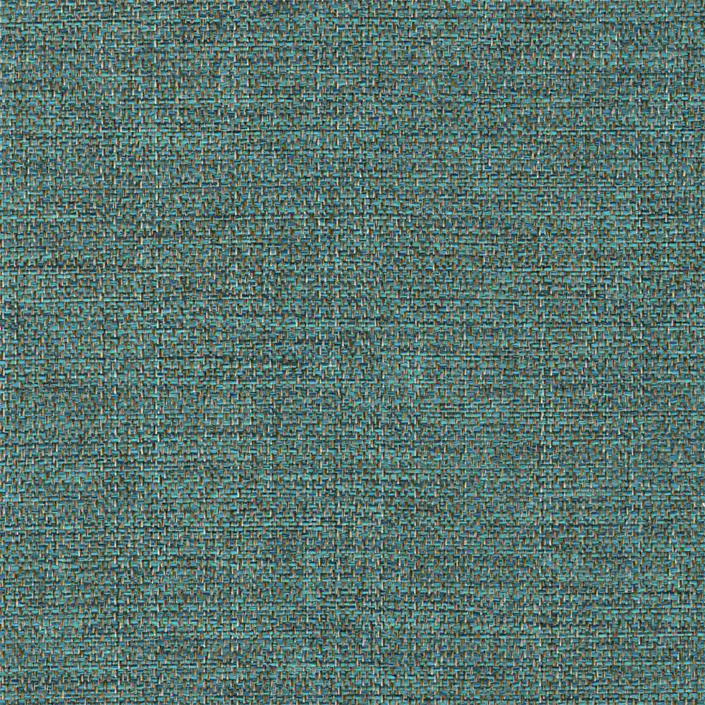 A close-up of a woven fabric texture in a teal colorway, showing the detailed horizontal ribbed pattern.