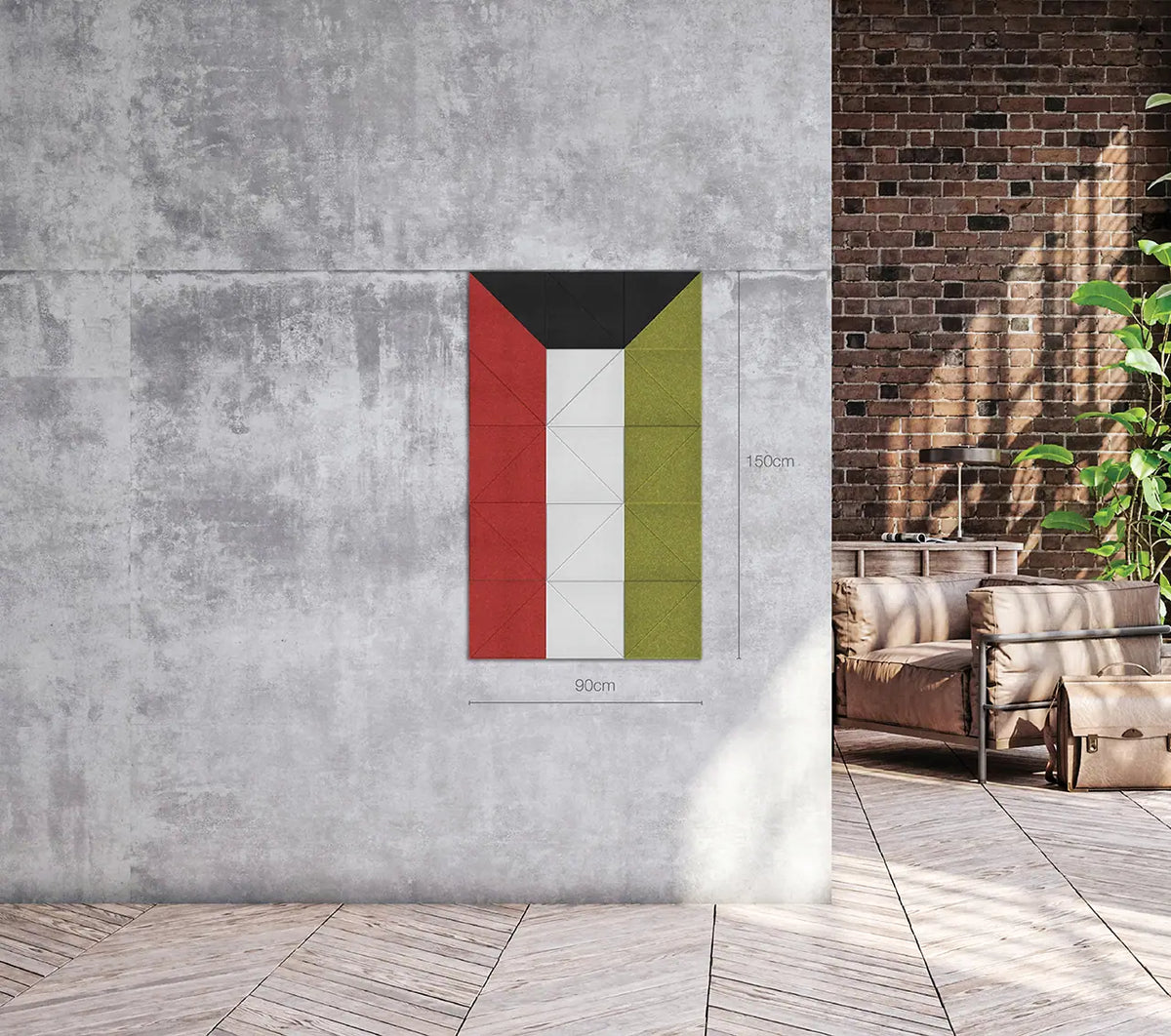 Acoustic tile Kuwait Flag Panels