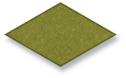 A green, rhombus-shaped, modular building block toy