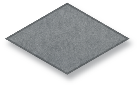 A grey, rhombus-shaped, modular building block toy