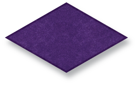 A purple, rhombus-shaped, modular building block toy