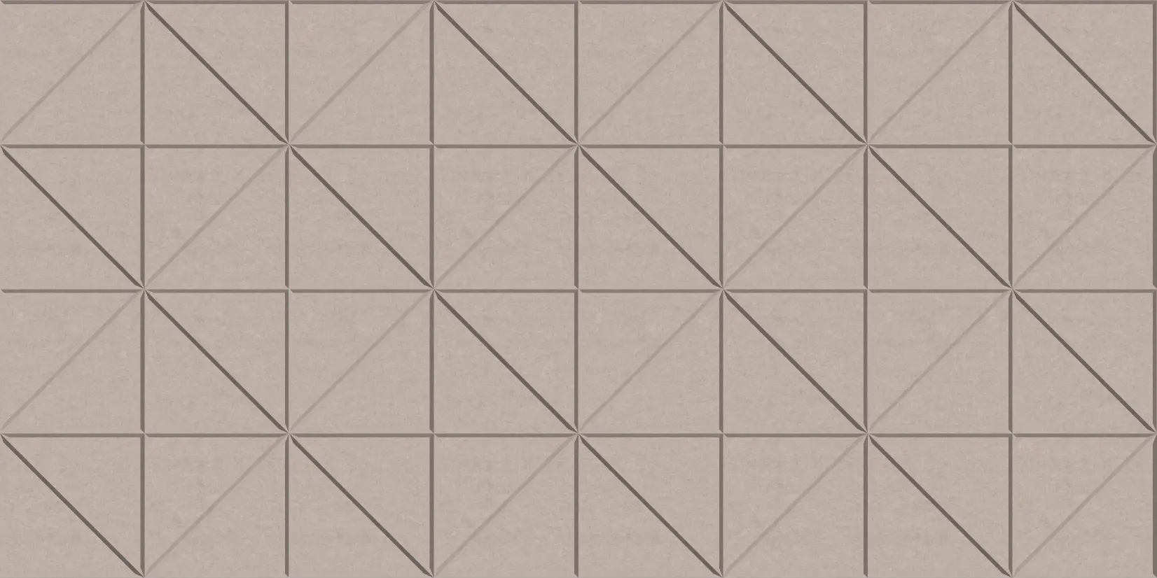 A close-up of a textured tan material with a repeating geometric pattern of dark gray diagonal lines forming triangles within squares.
