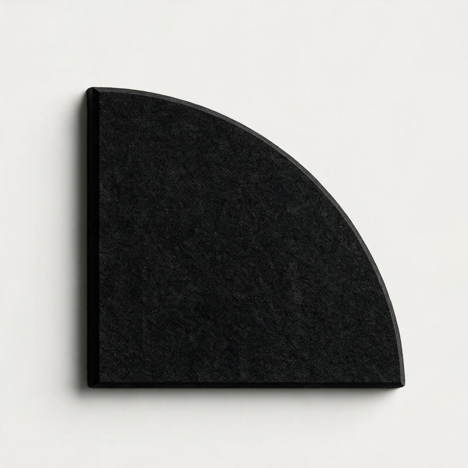 Black quarter-circle noise absorbing wall tile